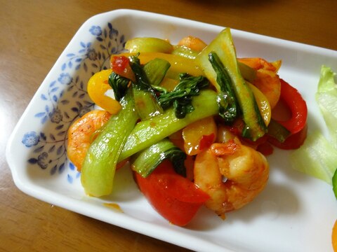 ピリ辛！エビと野菜の中華炒め